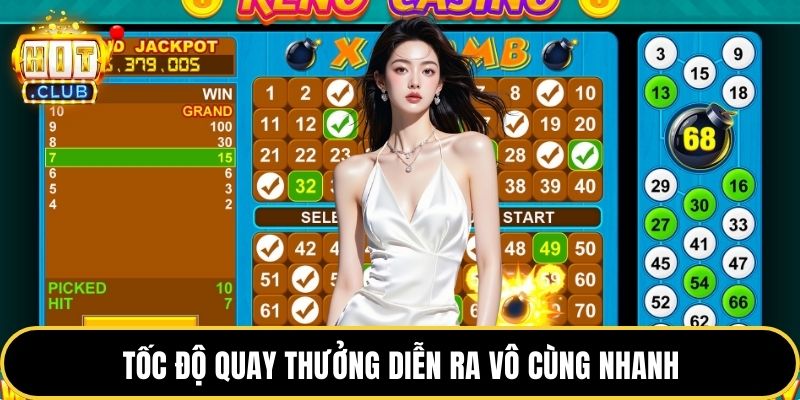 Tốc độ quay thưởng diễn ra vô cùng nhanh